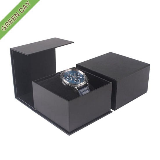 Wholesale Custom Magnetic Black Paper Watch Box