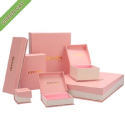 Custom Logo Cardboard Pink Jewelry set Boxes