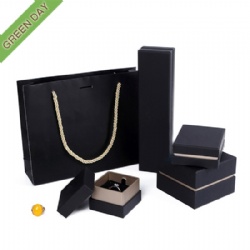 Custom Simple Black Paper Jewelry Set Box