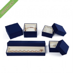 High-end Custom Navy Cardboard Jewelry Set Box