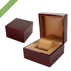 Custom Luxury Elegant Burgundy Wooden Watch Box