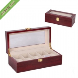 In Stcok 6 slots wood watch case shiny lacquer