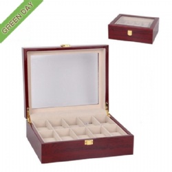 In Stcok 10 slots wood watch case shiny lacquer