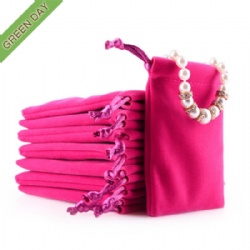 Wholesale Custom Printed Drawstring Ladies Jewelry Velvet Pouch