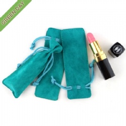 Wholesale Custom Printed Suede Gift Lipstick Drawstring Bag
