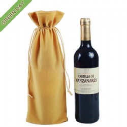 Wholesale Custom Velvet Drawstring Wine Bottle Bag