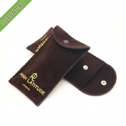 Wholesale Custom Velvet Pouch for Watch with Flap Button