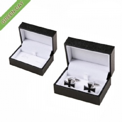 Wholesale Custom Black Leatherette Cufflink Packaging Box