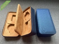 2 slots premium leather watch travel case