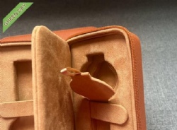 2 slots premium leather watch travel case